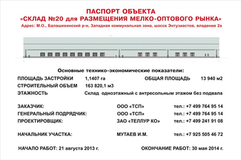 Паспорт стройки (пластик, 1x1м) - Охрана труда на строительных площадках - Паспорт стройки - ohrana.inoy.org